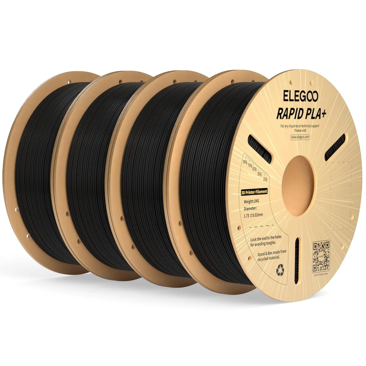 ELEGOO Rapid PLA Plus Black 4KG